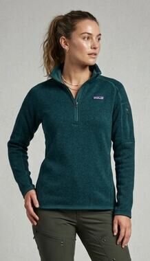 Patagonia Women Dark Borealis Better Sweater 1/4 Zip Fleece M Gorpcore Hiking